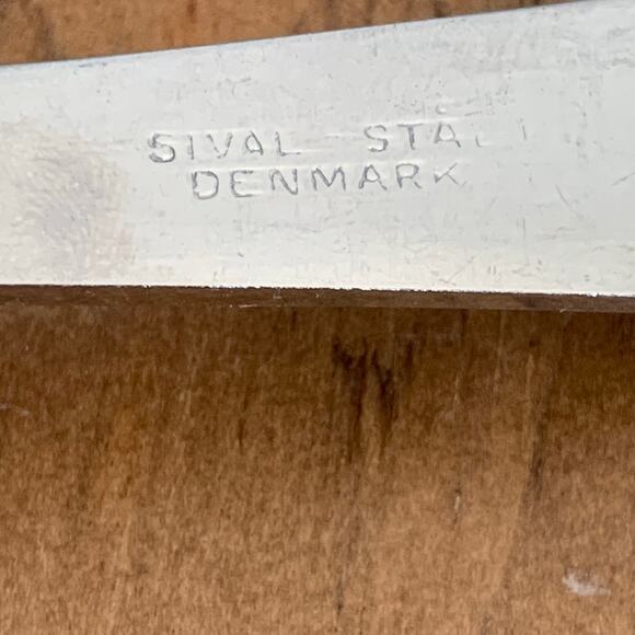 Sival Inger Stainless Flatware Denmark 3 Pc Glossy Ladle Fork Spoon Butter Knife - Picture 3 of 14